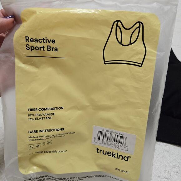 Truekind Shapermint Wireless Reactive Sport Bra sz Med Blk Nwt Shapewear - Picture 5 of 10